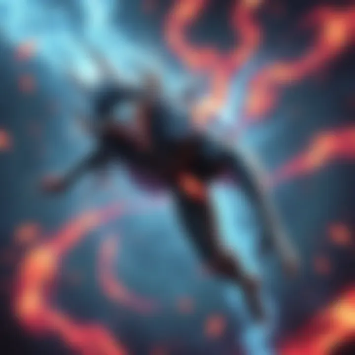 Ymir changing into the first Titan with glowing powers, surrounded by swirling energy