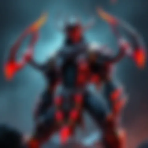 Ymir's titan with striking design and vivid features, standing out in a dynamic pose