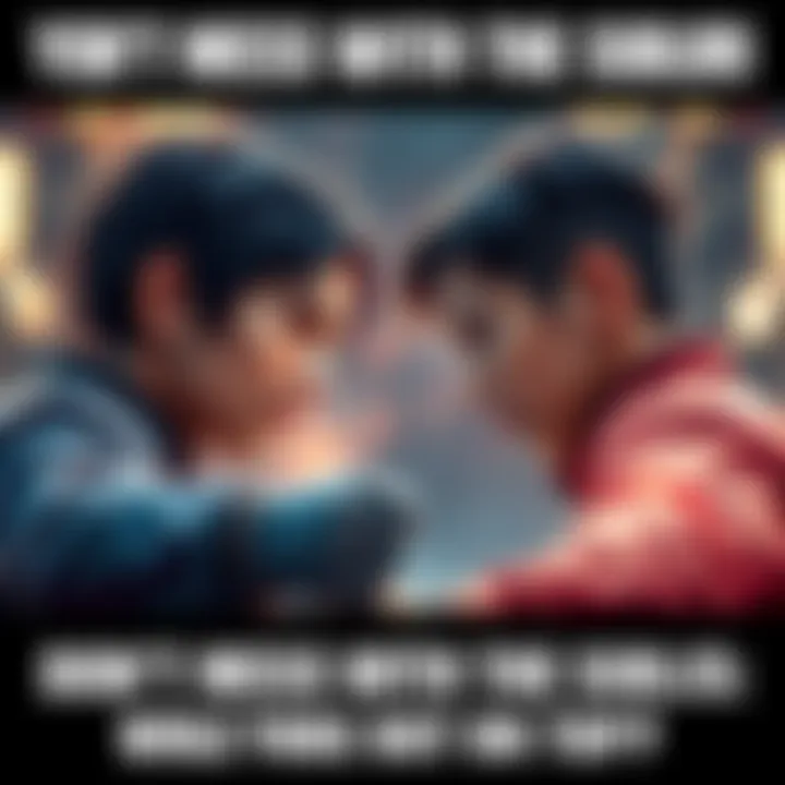 Yor and Yuri facing off in a dramatic showdown, showcasing their intense sibling rivalry.