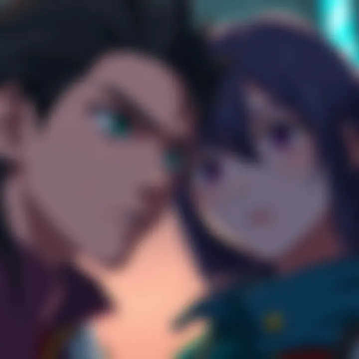 Yoru looks determined while Asa appears conflicted, illustrating their complex relationship in the story.