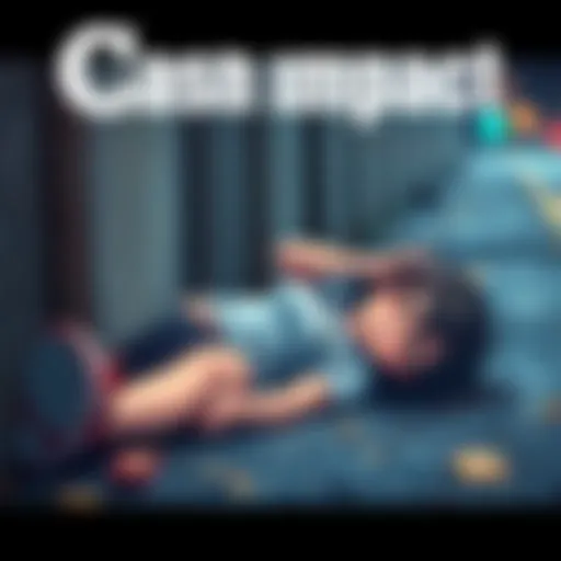 Crash Impact A teenage girl named Yoru lies on the ground near a concrete wall, showing signs of distress after a fall.