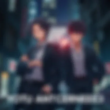 Yoru and Denji in a dramatic scene Yoru stands confidently with a determined look while Denji observes her, showcasing their intense character dynamics in a dark, urban setting.