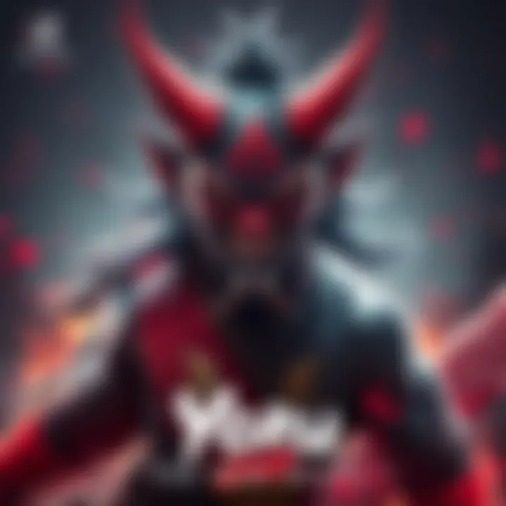 A dynamic portrayal of Yoru the War Devil showcasing fierce expressions and battle-ready stance, symbolizing strength and conflict.