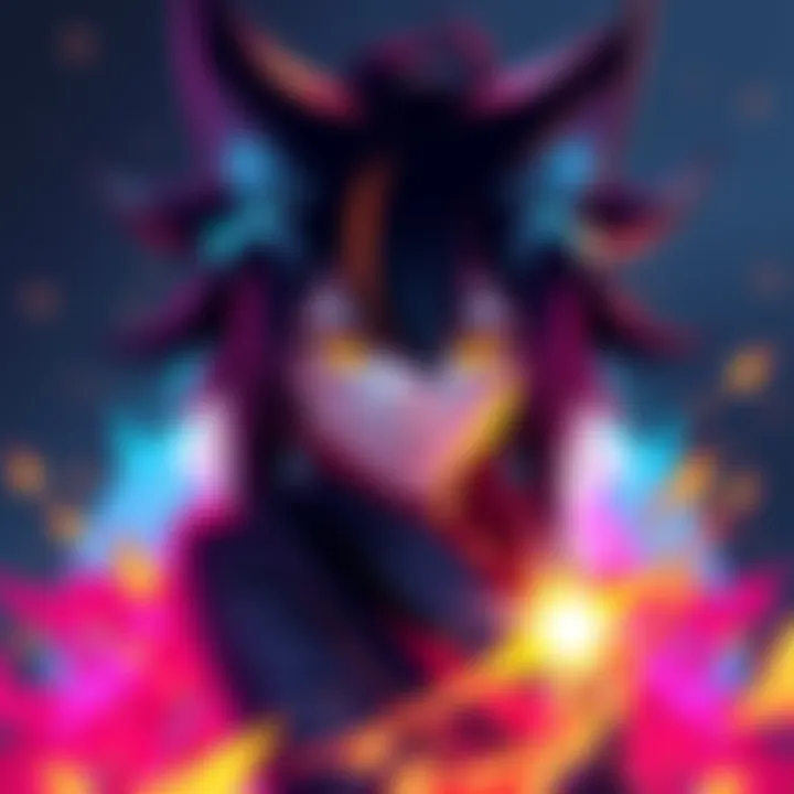 A colorful Yoruichi header design featuring the character with vibrant colors and dynamic patterns, perfect for online profiles.