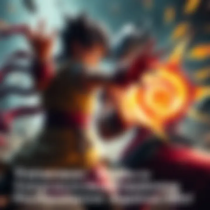 Yotanwa, a fierce general, faces off against SSJ in an intense fight, showcasing her struggle and determination in the battle.