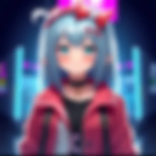 Youmu shows off her stylish transformation, inspired by Mokou, wearing trendy clothing and a confident expression.
