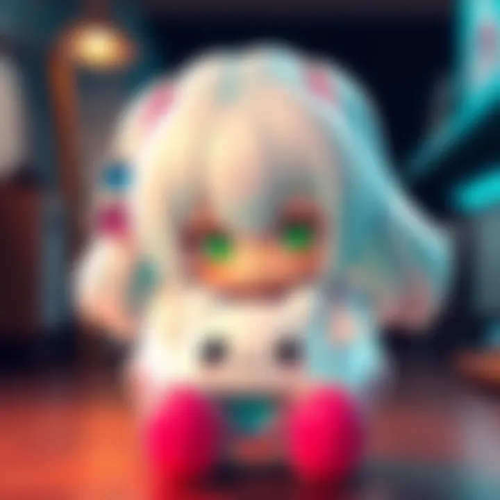 Youmu frowning at her Roblox fumo toy, showing clear dislike