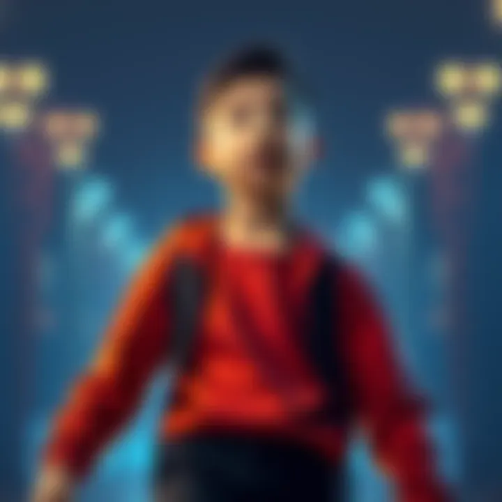 A young person with an amazed expression, standing confidently and looking taller, symbolizing personal growth and transformation.