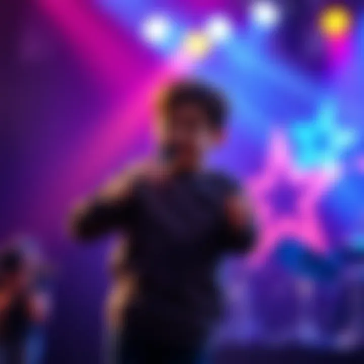A talented young boy showcasing his incredible skills on stage, captivating the audience with his performance.