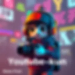 A digital character inspired by YouTube, wearing headphones and holding a camera, symbolizing online creator culture.