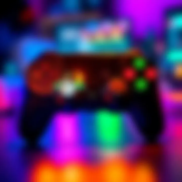 YouTube Game Voting A colorful graphic showing a game controller with two game options, Starsand Island and Umamusume, inviting viewers to vote for their favorite game for a YouTube stream.