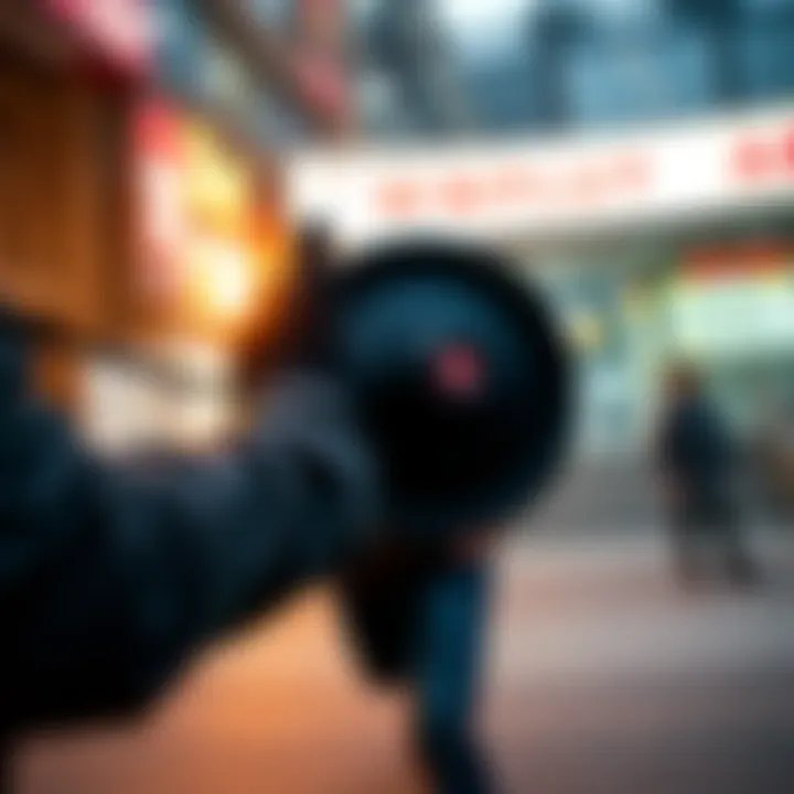 A person demonstrates the use of a yo-yo in a creative combat scenario, showcasing its potential as an unconventional weapon