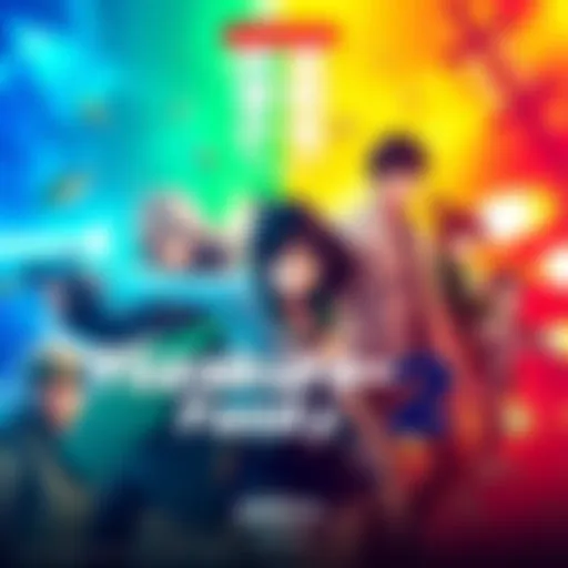 Main promotional image showing characters from Yozakura Family Season 2 with action scenes and colorful backgrounds