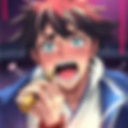 Yuji Reacts to Denji Eating Him Yuji looks shocked and comically distressed as Denji playfully prepares to eat him, showcasing their humorous interaction.
