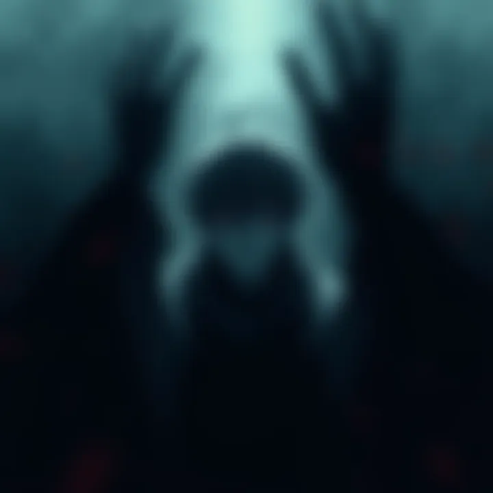 A visual representation of Yuji surrounded by dark shadows, symbolizing the impact of the abuse curse on the community.