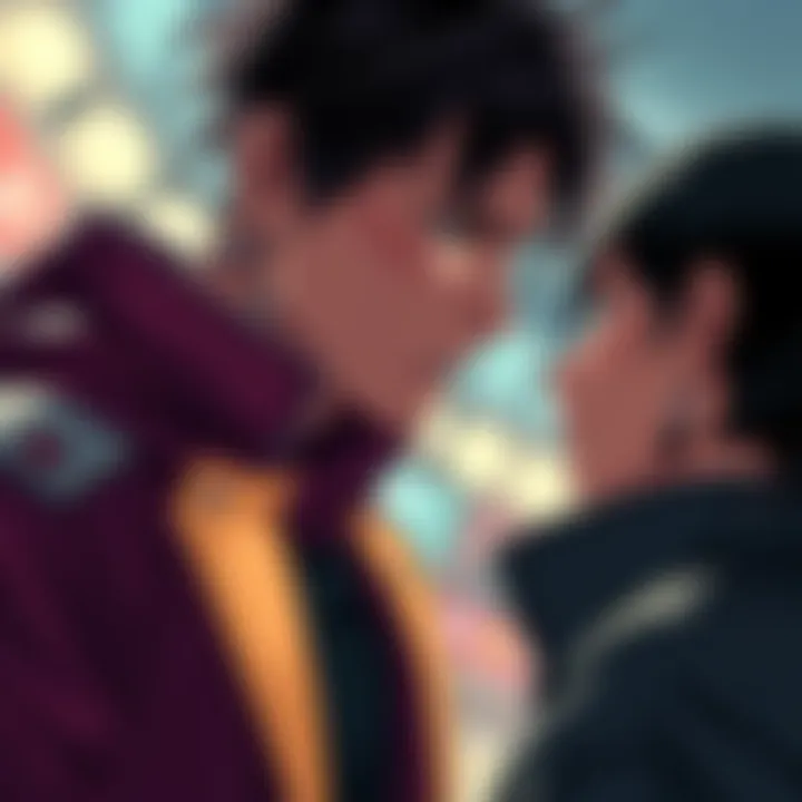 Yuji looks serious while facing Yuta, showing emotions of loyalty and tension between them.