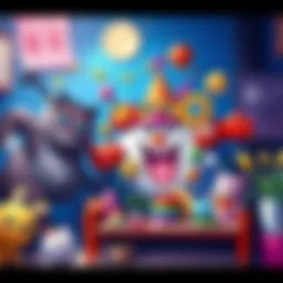 A colorful piece of artwork created by Yuji and Gege, showcasing playful designs and funny elements, reflecting their spontaneous creativity.