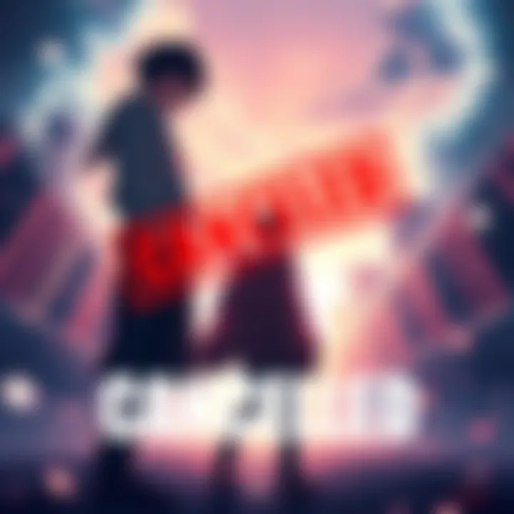 Yuji and Mahito standing apart with a tense atmosphere, symbolizing the cancellation of their duel