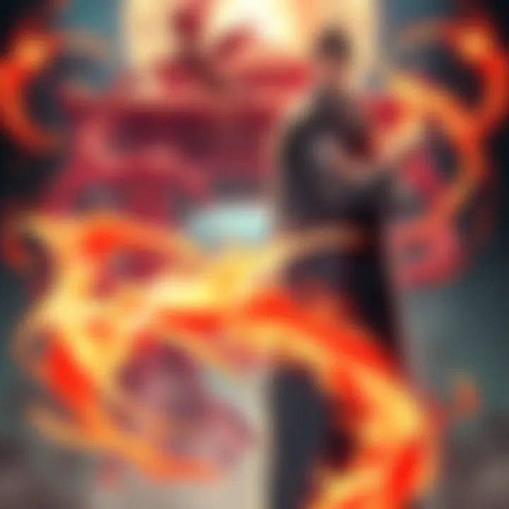 Yuji stands confidently, sharing his sorcerer status with a surprised Ozawa, with a backdrop of swirling cursed energy