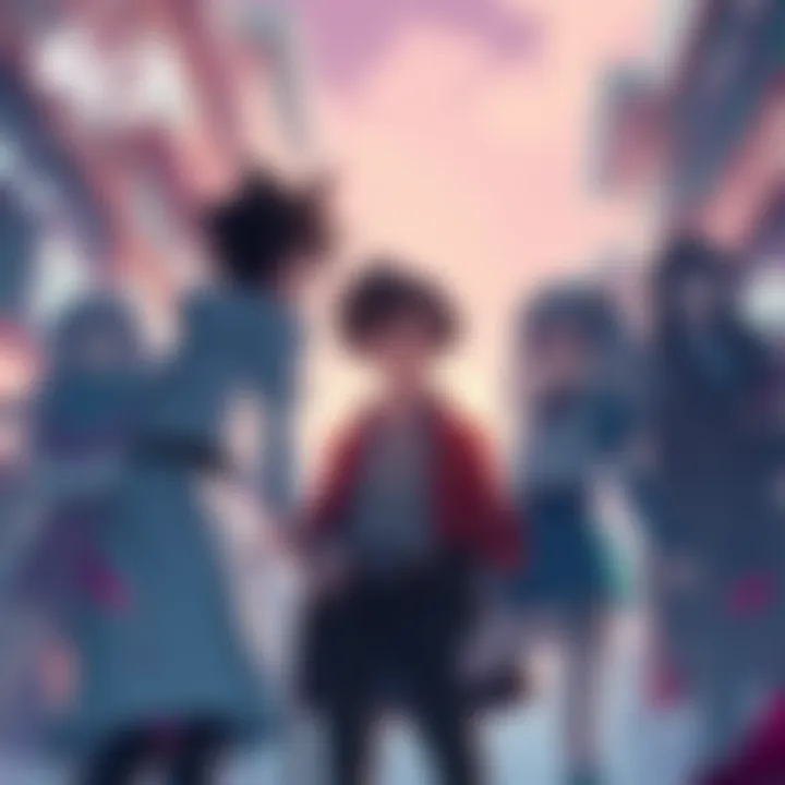 Yuji supporting his friends Yuji stands confidently alongside his friends, showing his role as a supportive character in the fight against cursed spirits in Modulo.