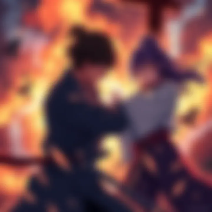 Yuji Itadori and Todo facing off against Hanami and Mahito in a dramatic confrontation