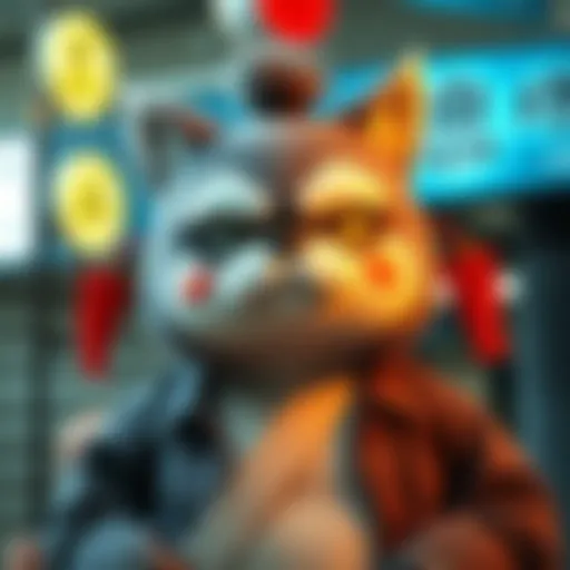 Yujikuna greys out, transforming into Megukuna with a serious look, creating a humorous contrast