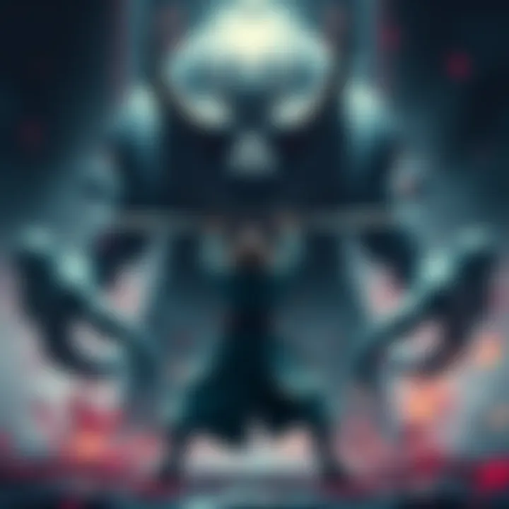 Yujiro prepares to execute the Dress technique against the large Jack in a combat scenario