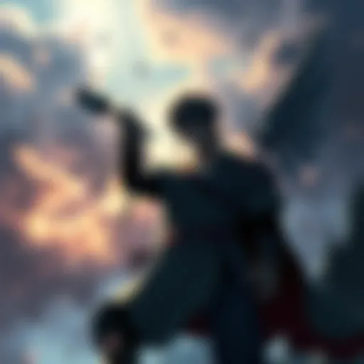 Yujiro standing tall, exuding strength, with a dramatic backdrop inspired by Twilight Princess, symbolizing his resilience in defeat.