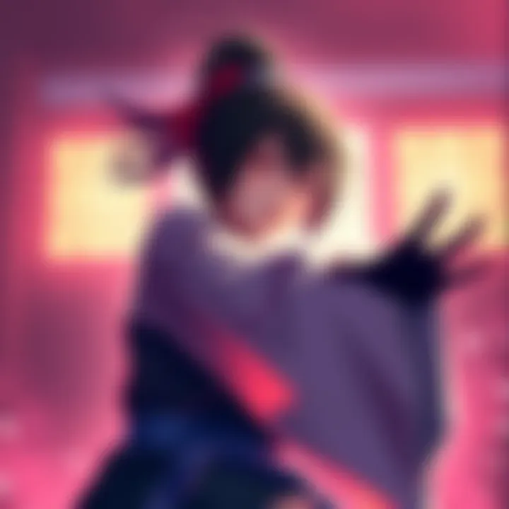 Yuka demonstrating the 10 shadows technique in a training session, showcasing her skills and focus