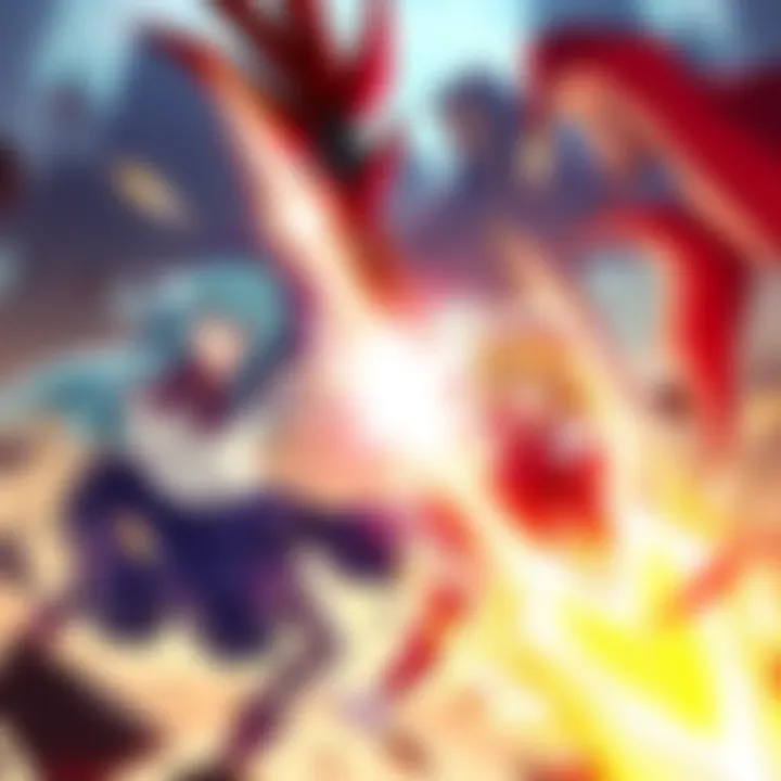 Yukari from Touhou faces off against Gilgamesh from Fate in an epic showdown, showcasing their unique powers and abilities.