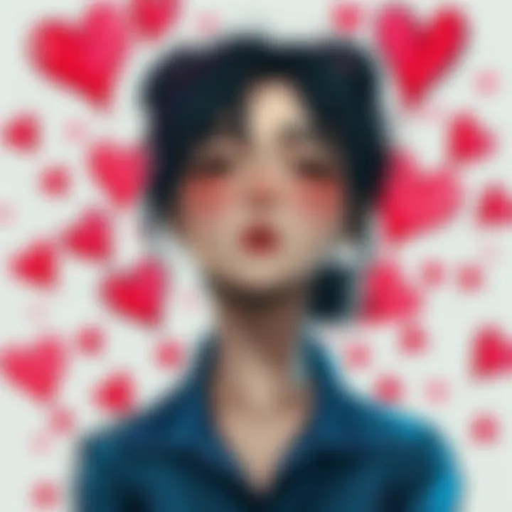 A drawing of Yuki surrounded by symbols of heartbreak, expressing the emotional pain of divorce.