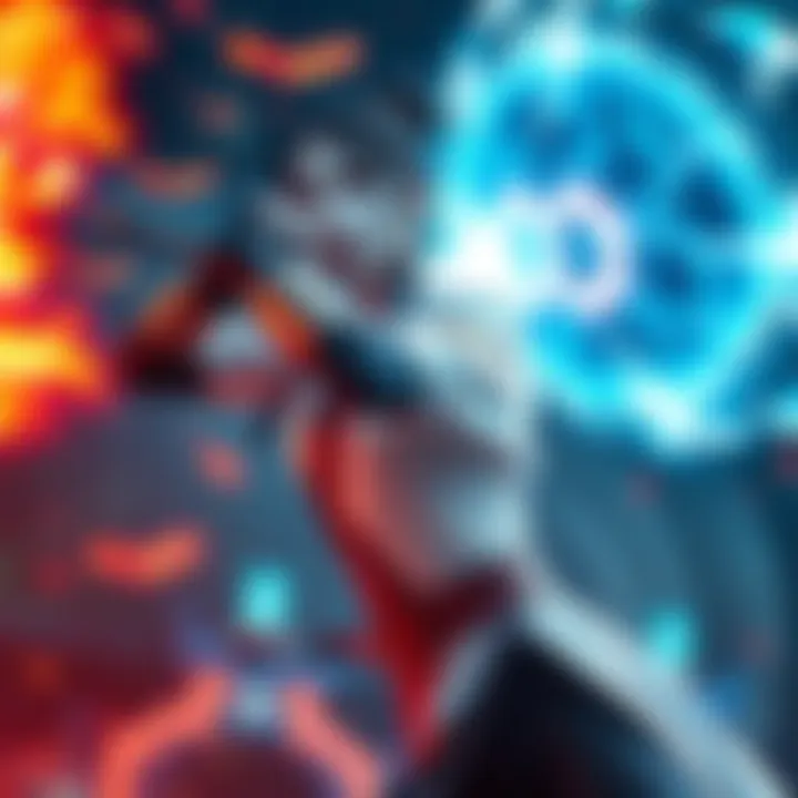 Yuki channels energy for a strong attack, showing determination and focus. Her form appears lighter, emphasizing strength and speed.