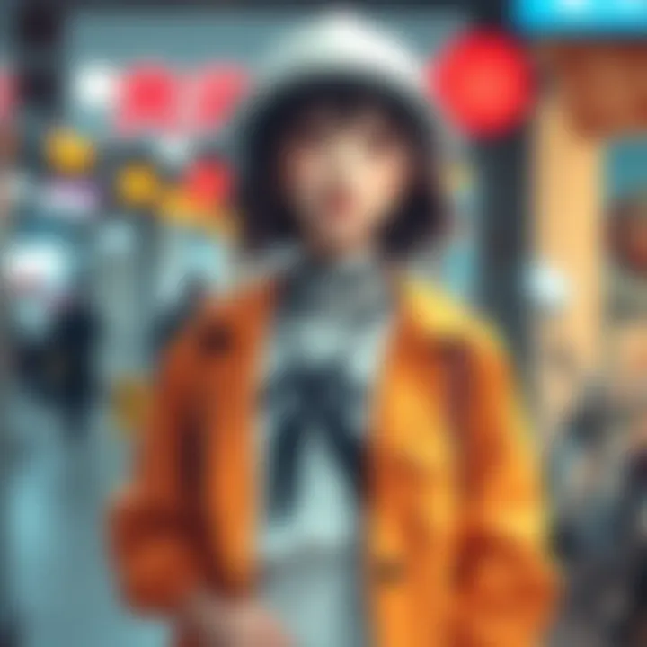 Yuki Tsukumo wearing a fashionable outfit, showcasing her unique style and personality