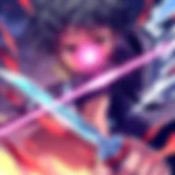 Yuno and Asta engaged in a fierce duel, showcasing their unique abilities and techniques in a dynamic clash.
