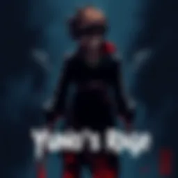 Yuno stands with a fierce expression, surrounded by shadows, holding a weapon as he grapples with betrayal and loss.