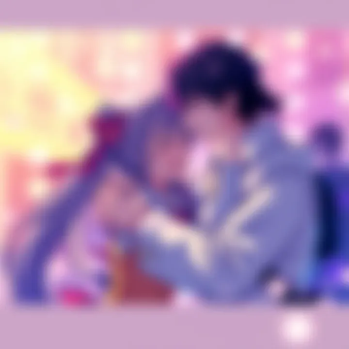 Two popular characters sharing a heartfelt moment in a colorful, emotional scene.