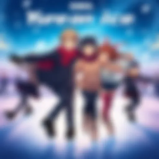 Cover art for Yuri on Ice Blu-ray and DVD showcasing main characters skating together
