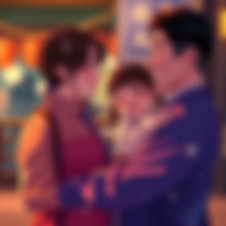 Yusuke charming her dad Yusuke playfully flirting with her dad, showcasing humor and charm during their interaction
