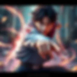 Yuta in an action pose Yuta showcasing his skills in a dynamic 1v2 animation scene