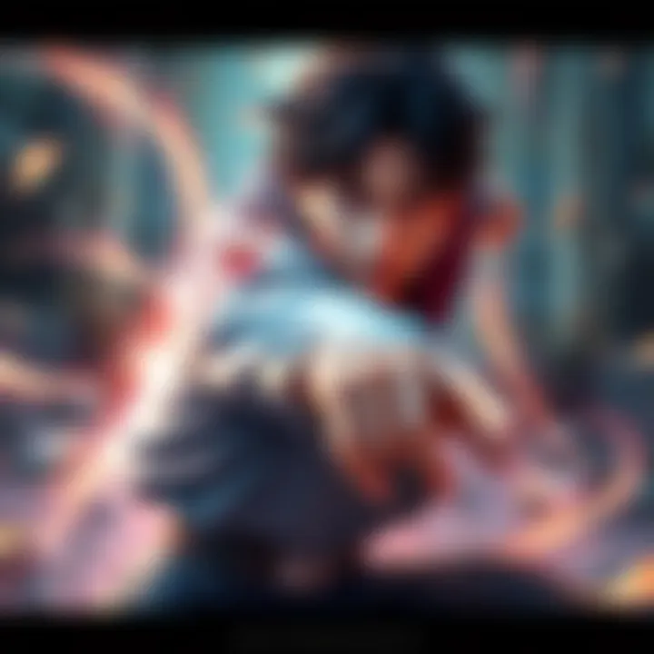 Yuta in an action pose Yuta showcasing his skills in a dynamic 1v2 animation scene