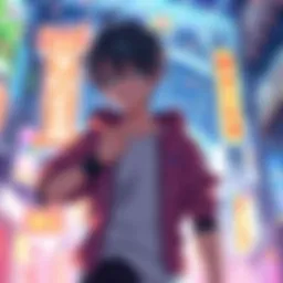 Yuta, a popular anime character, stands with a determined expression in a colorful background, representing his strong presence among fans.