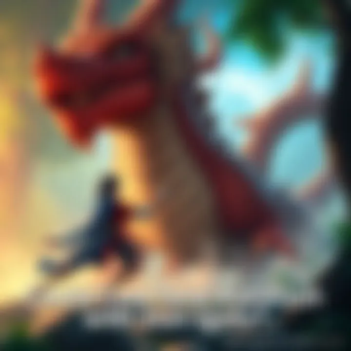 Yuta feeding Kurourushi iron ingots Yuta offers iron ingots to a large dragon-like creature, Kurourushi, in a lush environment