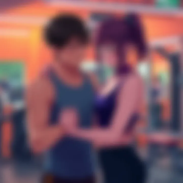 Yuta looking unsure while Rika supports him; gym equipment in background