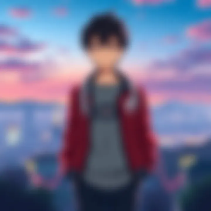 Yuta standing confidently with a scenic view of Sendai behind him, showing loyalty and excitement for the animated adaptation.