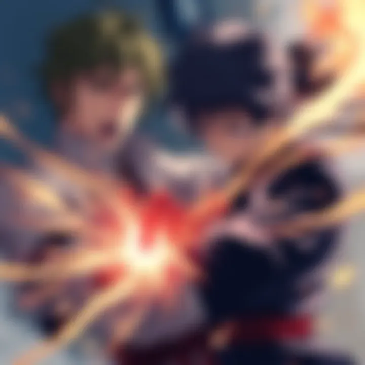 Yuta in a tense battle with Ryu during the Sendai arc of Jujutsu Kaisen