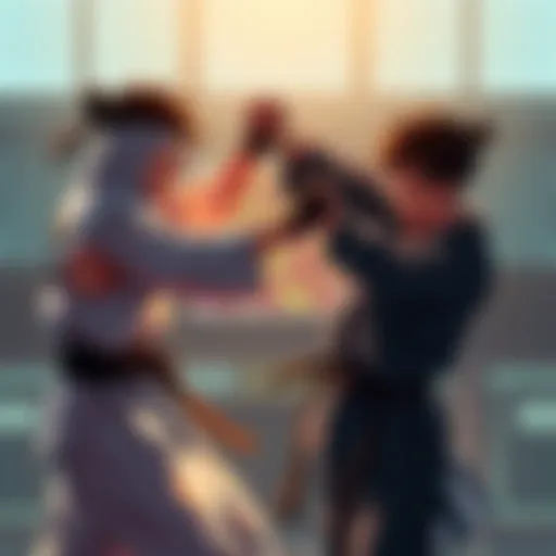 Yuta and Yuji sparring in a training session, showcasing their strength and rivalry as they aim for Gojo's level.