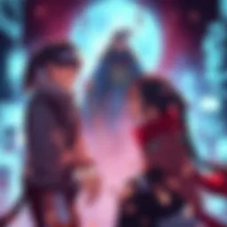Zanatetsu and Niko in a heated discussion, pondering their roles in the upcoming story arc, with Aryu observing.