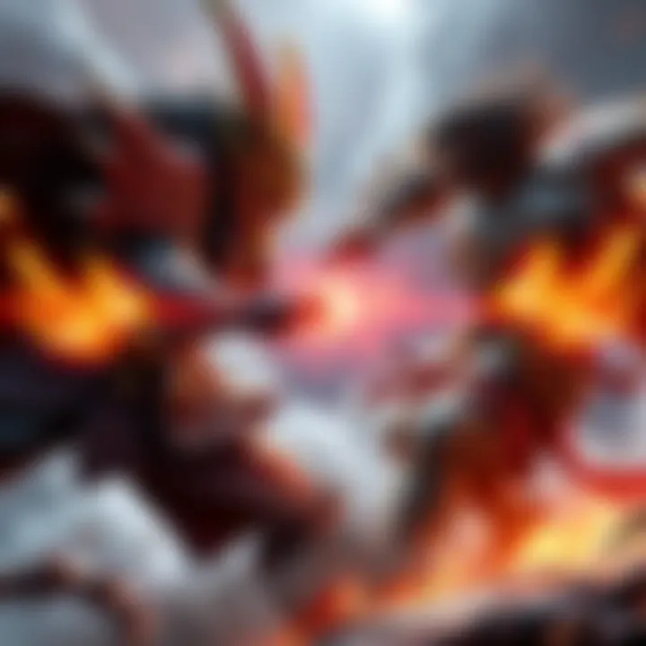 Zanmu in a new combat form faces Renko in an intense fight, capturing the energy of a legendary showdown.