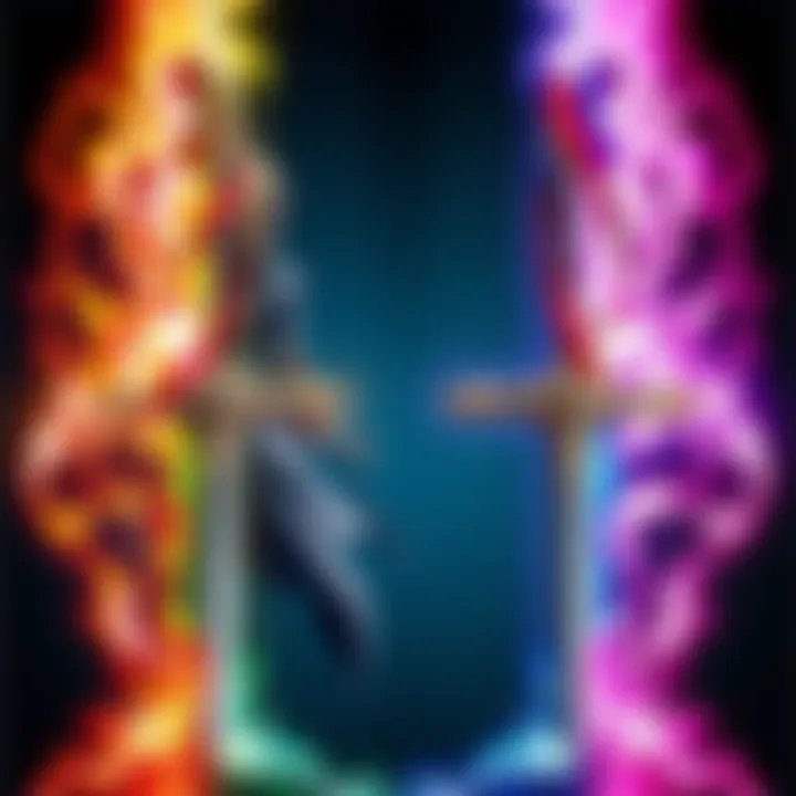 A visual comparison of Ichigo's and Kenpachi's Zanpaktou, showcasing their unique sword shapes and designs that reflect their personalities and power control.