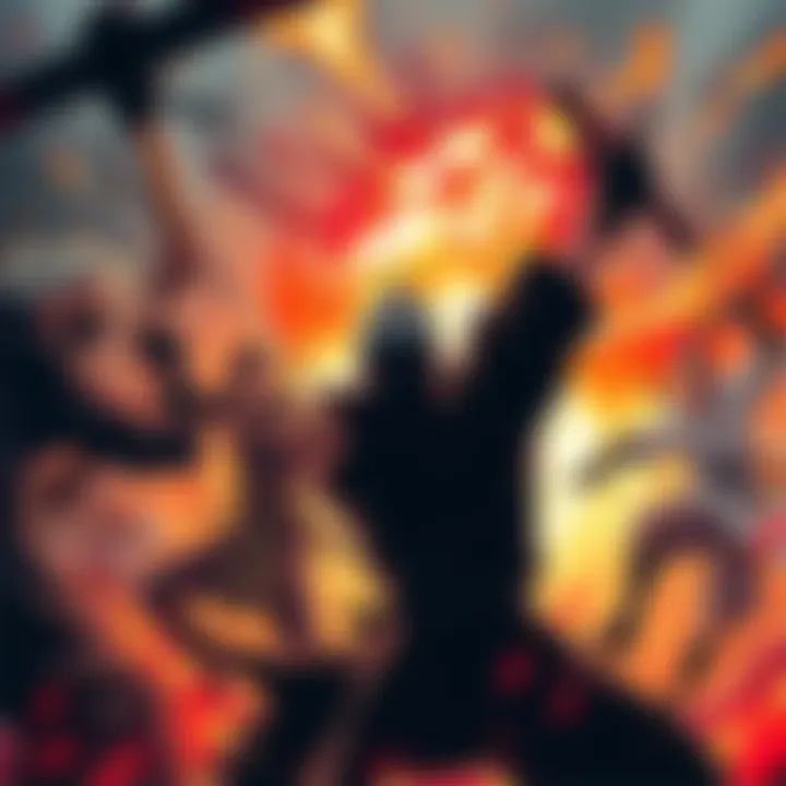 A dramatic scene depicting a fierce battle involving members of the Zenin Clan, with intense expressions and martial arts stances, exploring the impact of Naobito's hypothetical presence.